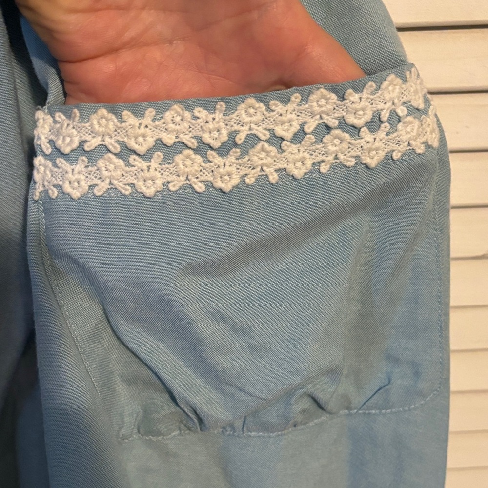 LindyBop Light Blue Lace-Trim Sundress - Picture 3 of 5